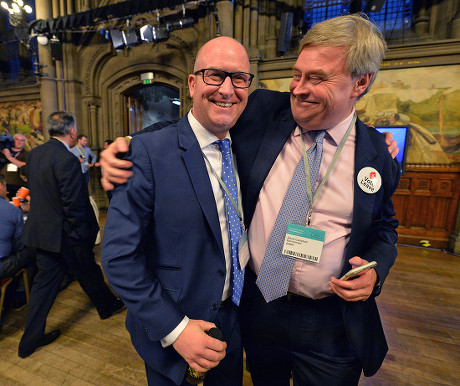 European Union Referendum Result. -(l To R) Ukip Deputy Leader Paul Nuttall And David Campbell Bannerman At Manchester Town Hall Where The Nations Decision On Whether To Remain Or Leave The European Union Will Be Announced.