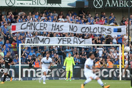 Fans and supporters of Brugge pictured during a soccer game