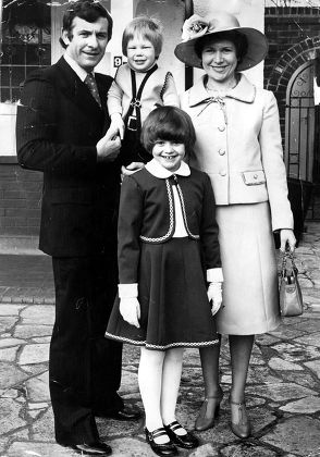 Alan Mullery Footballer With His Wife June And Their Children Samantha (front) And Neal Outside Their Home In Cheam Surrey. They Are On Their Way To Buckingham Palace Where He Is To Receive The M B E