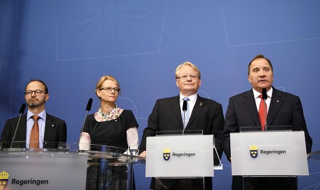 Swedish PM press conference about removal of two goverment ministers, Stockholm, Sweden - 27 Jul 2017