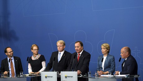 Swedish PM press conference about removal of two goverment ministers, Stockholm, Sweden - 27 Jul 2017