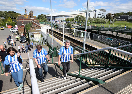Brighton Fans Arrive During English Premier Editorial Stock Photo
