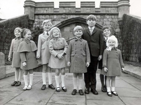 Duke Of York (1969-1972) Christmas Day At Windsor Castle; Photographed For The First Time Together Eight Of The Ten Royal Children Pictured Sharing A Joke On The East Terrace At Windsor Castle On Christmas Day After The Morning Service In St. George'
