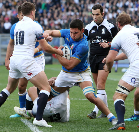 Renato Giammarioli Italy Tackled By Editorial Stock Photo