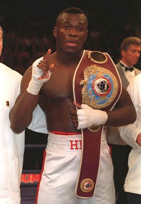 Boxing : Hide V Reed...18 Apr 1998: Herbie Hide Of England In Action Knocking Out Damon Reed Of The Usa In The First Round In The Wbo Heavyweight World Championship At The Nynex Arena Manchester. Herbie Hide Vs Damon Reed Herbie Hide Celebrtes His Wi