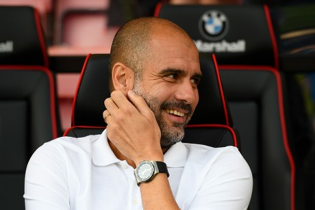 Manchester City Manager Pep Guardiola Smiling Editorial Stock Photo ...