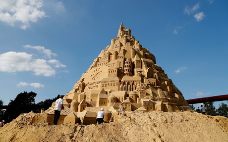 Highest sandcastle world record attempt in Duisburg, Germany - 27 Aug ...