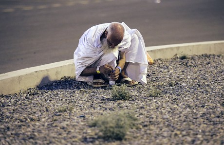 Muslim Worshipper Collects Pebbles Which Will Editorial Stock Photo