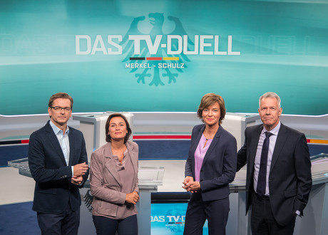 TV Duel Merkel vs Schulz, Berlin, Germany - 01 Sep 2017