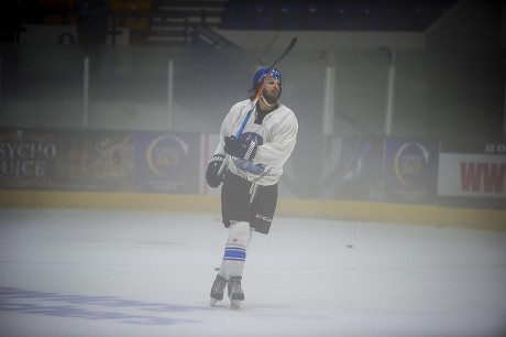 Ice Hockey Player Liam Stewart Son Of Rod Stewart And Rachel Hunter During A Training Session For Coventry Blaze.