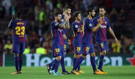 Lionel Messi Fc Barcelona Celebrates Scoring Editorial Stock Photo