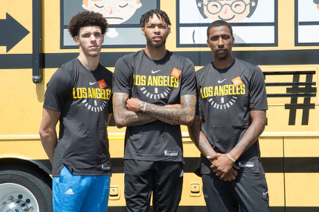 LA Lakers conclude the Dine Out for No Kid hungry Bus Tour, Los Angeles, USA - 11 Sep 2017