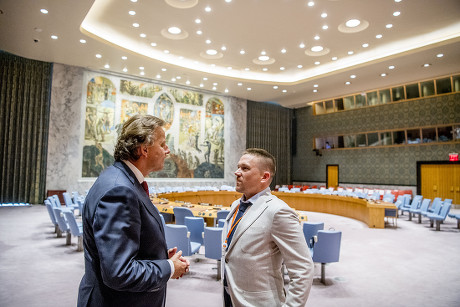Dutch Foreign Minister Bert Koenders talks with Johnny de Mol at UN General Assembly, New York, USA - 20 Sep 2017
