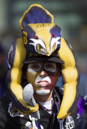 Baltimore Ravens Fan Painted Face Head Editorial Stock Photo - Stock Image