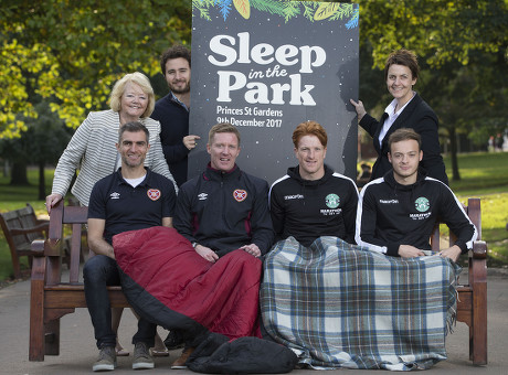 'Sleep in the park' promotion, Edinburgh, Scotland, UK - 27 Sep 2017