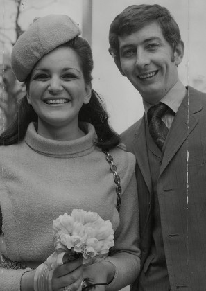 Radio D.j. Dave Cash And Bride Dawn Lane After Their Wedding At Marylebone Register Office. Box 741 621031742 A.jpg.