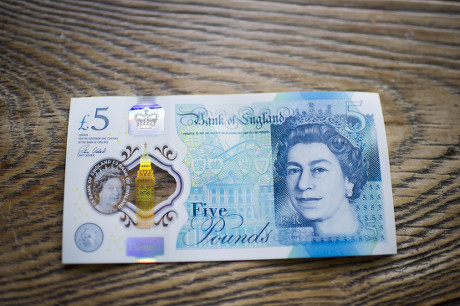 The New £5 Note. Harry Mount With The New 'plastic' Five Pound Note Released Into Circulation Today 13th September. Harry Tries Various Methods Of Destruction Including A Dishwasher Oven Washing Machine Ironing Crumpled Up Behind The Sofa Cushions