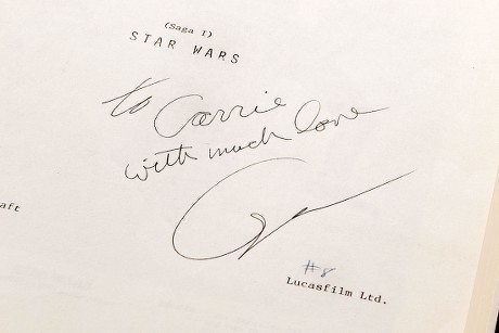 Auction of Carrie Fisher annotated Star Wars scripts, Los Angeles, USA - Oct 2017