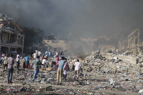 People Gather Scene Massive Explosion Front Editorial Stock Photo ...