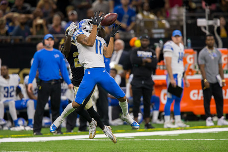 New Orleans, USA. 15th Oct, 2017. Detroit Lions wide receiver Marvin Jones  (11) during the game between the Detroit Lions and the New Orleans Saints  at the Mercedes-Benz Superdome in New Orleans