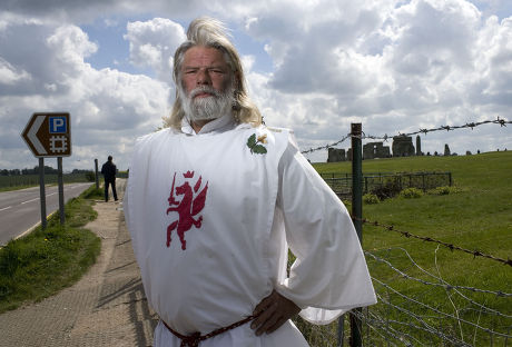 Druid King Arthur Pendragon who has been served with an eviction notice following a 10 month live-in protest against access rights, Stonehenge, Wiltshire, Britain - 28 Apr 2009