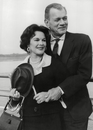 American Actor Joseph Cotten And His Actress Wife Patricia Medina (she Is His 2nd Wife) On Arrival At Southampton. Box 763 408061724 A.jpg.