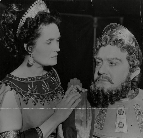 Margaretta Scott Appears As Clytemnestra And Andrew Cruickshank As Agamemnon In Tv Play 'sacrifice To The Wind'. Box 768 929061739 A.jpg.
