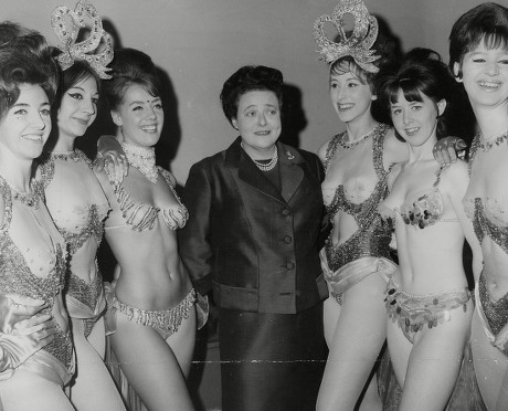 Sheila Van Damm Former Racing Driver And Owner Of The Windmill Theatre With Some Of Her Windmill Girls L-r: Serena Armitage Lola Scott Shendah Pearce Sheila Jill Conway Adele Warren And Margaret Nicholson. Box 771 910071746 A.jpg.