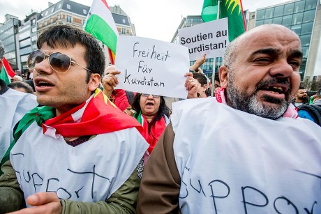 Kurdish Protester Holds Banner Turkish President Editorial Stock Photo ...