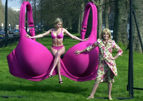 Joanna Lumley And Model Ami Veevers Chorlton Help Marks And Spencer In The Search For The Perfect Bra In A Massive Bra Swing On Park Lane