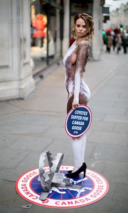 PETA anti fur demonstration outside 'Canada Goose' store, Regent Street, London, UK - 29 Nov 2017