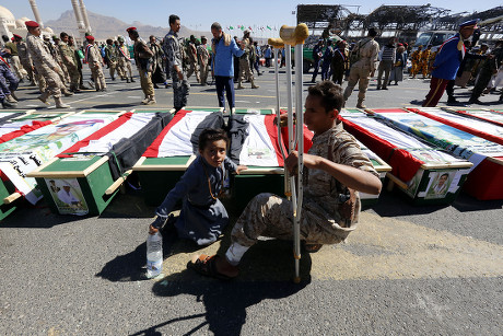 Funeral for Houthi fighters allegedly killed in recent clashes in Sana'a, Yemen - 07 Dec 2017