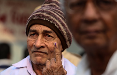 Indian Voter Shows His Ink Marked Editorial Stock Photo - Stock Image ...