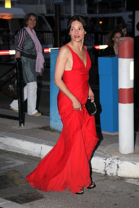 Chiara Caselli leaving the 62nd Cannes Film Festival on a Scooter, Cannes, France - 17 May 2009