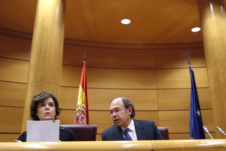 Deputy Prime Minister appears before the 155 article commission, Madrid, Spain - 18 Dec 2017