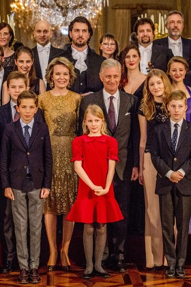 Belgian Royal Family attending traditional christmas concert in the Royal of Palace of Brussels, Brussels, Belgium - 20 Dec 2017