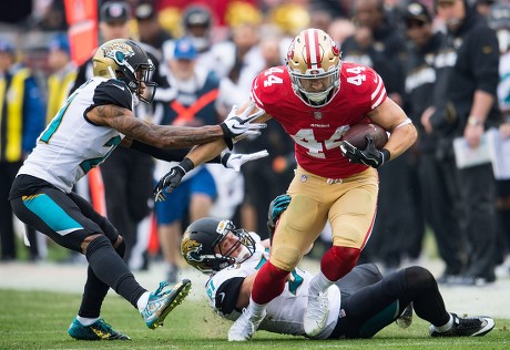 Santa Clara, California, USA. 24th Dec, 2017. The 49ers mascot, Sourdough  Sam, entertains the fans, during a NFL game between the Jacksonville  Jaguars and the San Francisco 49ers at the Levi's Stadium