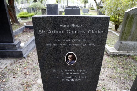 Tombstone of Sir Arthus C. Clarke in Sri Lanka, Colombo - 30 Dec 2017