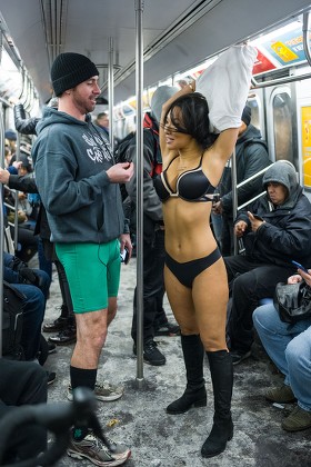 No Pants Subway Ride, New York, USA - 07 Jan 2018
