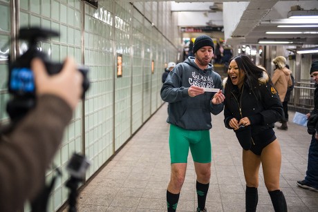No Pants Subway Ride, New York, USA - 07 Jan 2018