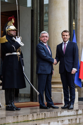 Armenian president in Paris, France - 23 Jan 2018