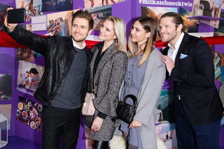 Get Together at the Milka Wall of Inspiration, Berlin, Germany - 25 Jan 2018