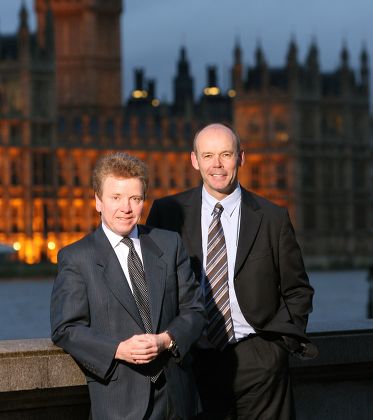 Lord Colin Moynihan (left) Chairman Of The British Olympic Association And Sir Clive Woodward Boa Director Of Elite Performance Near Their Thameside Offices By The Houses Of Parliament. Colin Moynihan And Sir Clive Woodward Both Now Of The British Ol