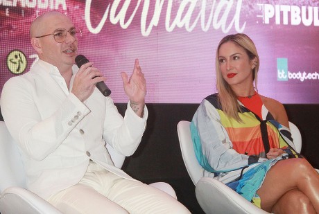 Pitbull and Claudia Leitte press conference, Sao Paulo, Brazil - 07 Feb 2018