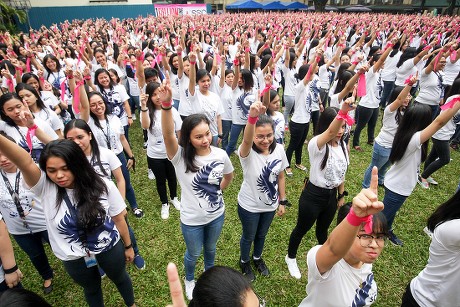 Filipinos dance for 'One Billion Rising' event to end violence against women, Manila, Philippines - 14 Feb 2018