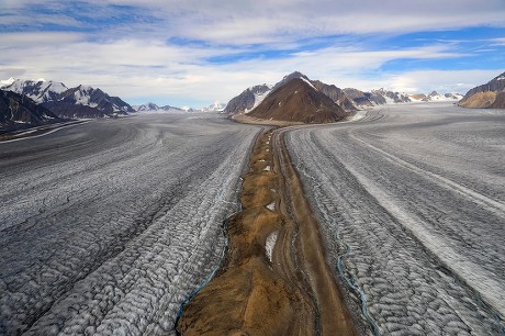 Kaskawulsh Glacier Medial Moraine Kluane National Editorial Stock Photo ...