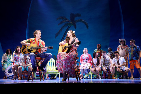 Jimmy Buffett and the Company of the New Broadway Musical "ESCAPE TO MARGARITAVILLE" offer a Sneak Peak at The Marquis Theater, New York, USA - 14 Feb 2018