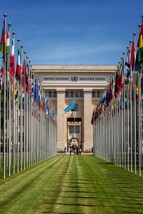 Flags Front Palace Nations United Nations Editorial Stock Photo - Stock ...