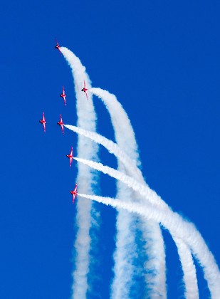 Red Arrows Training Lincolnshire Skies Above Editorial Stock Photo ...