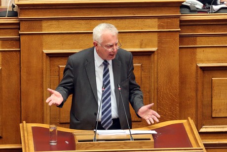 Greek Parliament debate on a preliminary investigation commission for the Novartis case, Athens, Greece - 21 Feb 2018